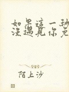 如果这一秒,我没遇见你免费阅读全部