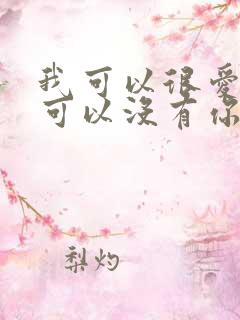 我可以很爱你也可以没有你歌曲