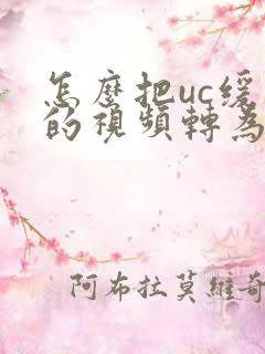 怎么把uc缓存的视频转为本地视频