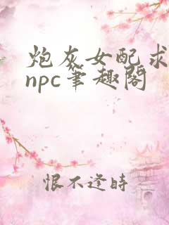 炮灰女配求放过npc笔趣阁
