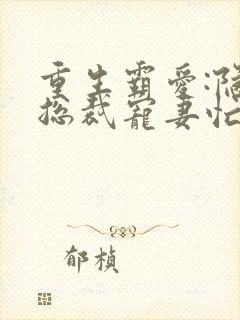 重生霸爱:隐婚总裁宠妻忙