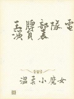 王牌部队电视剧演员表