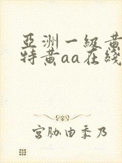 亚洲一级黄欧美特黄aa在线