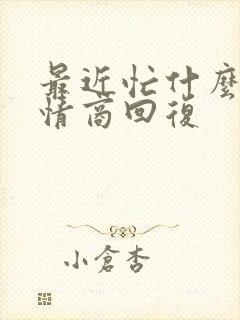 最近忙什么的高情商回复