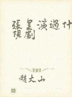 张昊演过什么电视剧