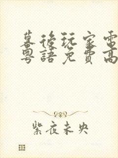 幕后玩家电视剧粤语免费高清观看