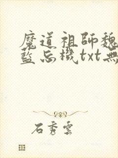 魔道祖师魏无羡蓝忘机txt无删减