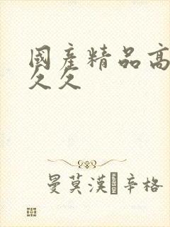 国产精品高清久久久