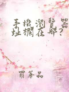 手机浏览器的地址栏在哪?