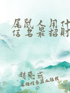 属鼠人用什么微信名最招财