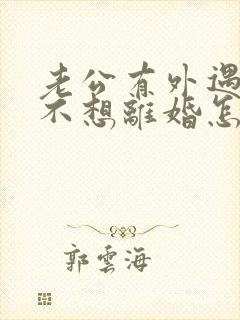 老公有外遇到我不想离婚怎么办