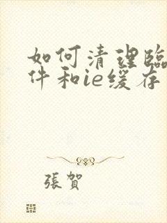 如何清理临时文件和ie缓存文件