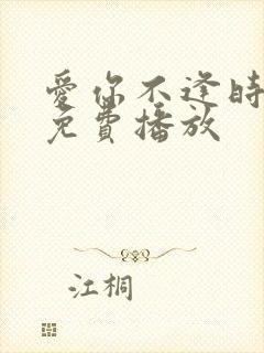 爱你不逢时短剧免费播放