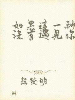 如果这一秒,我没有遇见你