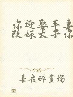 你迎娶平妻,我改嫁太子你哭什么顾泱