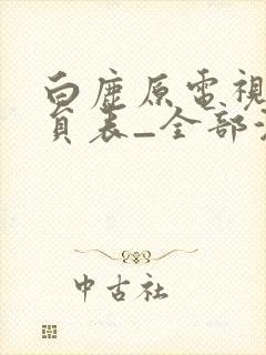 白鹿原电视剧演员表_全部演员介绍