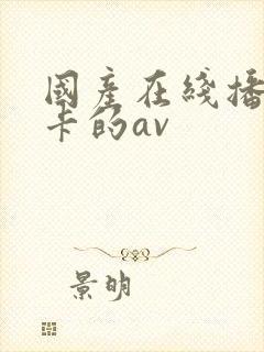 国产在线播放不卡的av