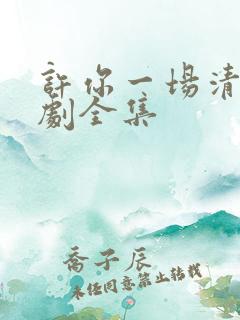 许你一场清欢短剧全集