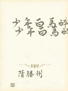 少年白马醉春风 少年白马醉春风