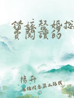 错嫁替婚总裁免费阅读的