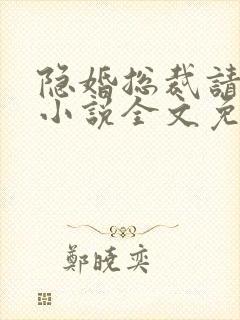 隐婚总裁请签字小说全文免费阅读