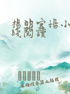 杨明官场小说在线阅读