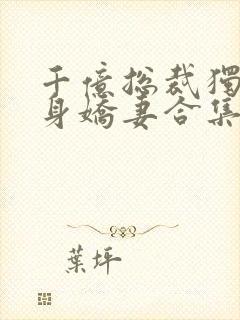 千亿总裁独宠替身娇妻合集