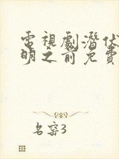 电视剧潜伏在黎明之前免费观看