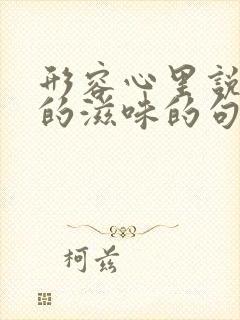 形容心里说不出的滋味的句子