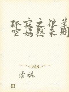 孤寂之狼叶凡司空嫣然未删减txt