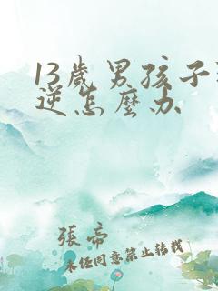 13岁男孩子叛逆怎么办