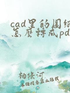 cad里的图纸怎么转成pdf
