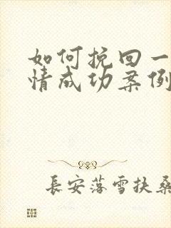 如何挽回一段感情成功案例