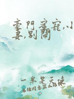 豪门蜜宠,小甜妻,别闹