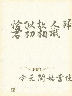 恰似故人归 与君初相识