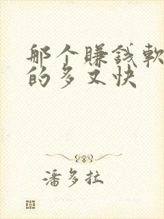 那个赚钱软件赚的多又快