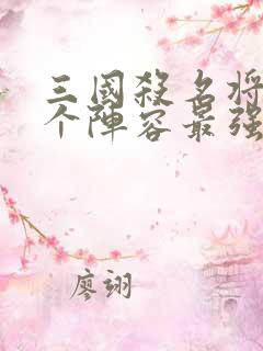 三国杀名将传哪个阵容最强