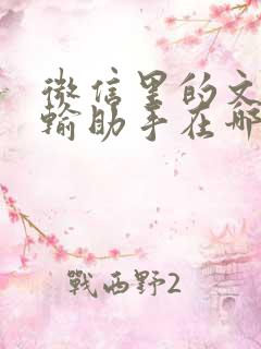 微信里的文件传输助手在哪里找