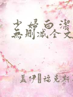 少 妇 白 洁无删减全文阅读