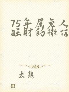 75年属兔人最旺财的微信名