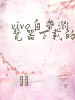 vivo自带浏览器下载的视频文件在哪