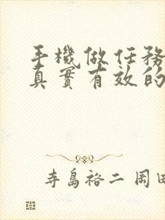 手机做任务赚钱真实有效的