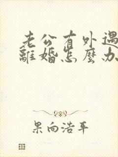 老公有外遇逼我离婚怎么办