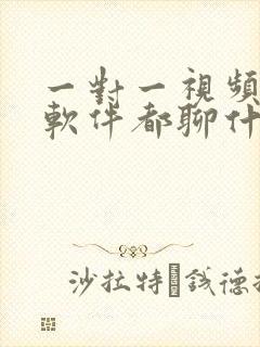 一对一视频聊天软件都聊什么