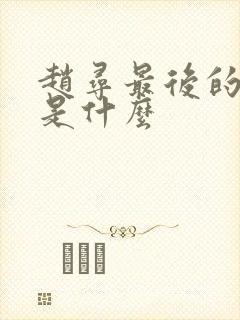 赵寻最后的结局是什么