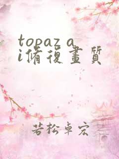 topaz ai修复画质