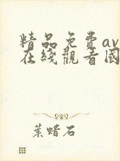 精品免费av人在线观看国产