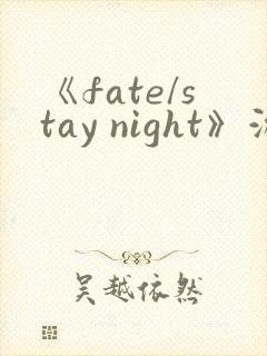 《fate/stay night》游戏