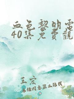 血色黎明电视剧40集免费观看