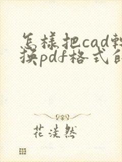 怎样把cad转换pdf格式的文件